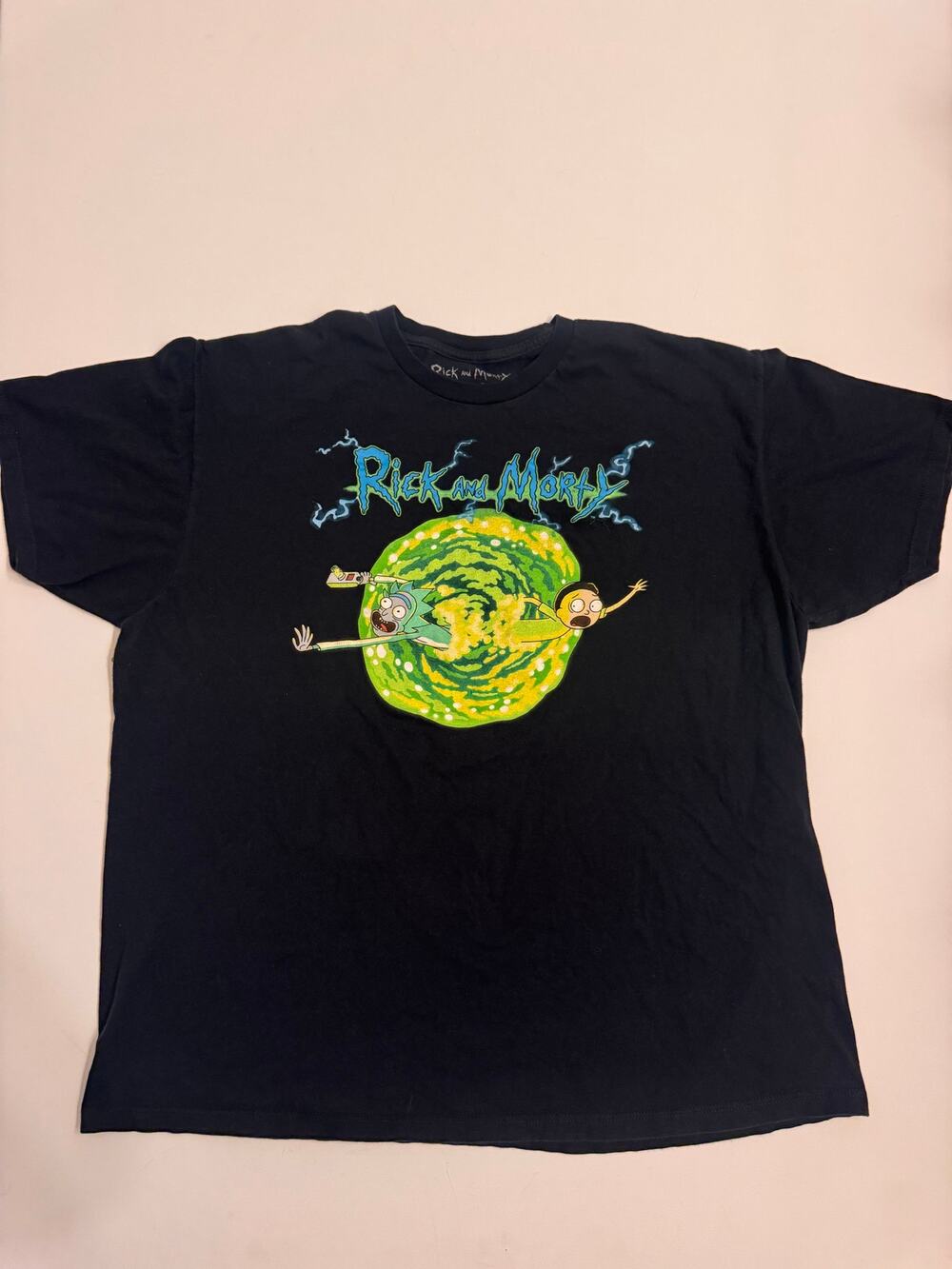 Men's Rick and Morty Adult Swim Black Short Sleeved T-Shirt Size 2X 100% Cotton